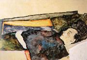 Egon Schiele The Artist-s Mother Sleeping oil painting artist